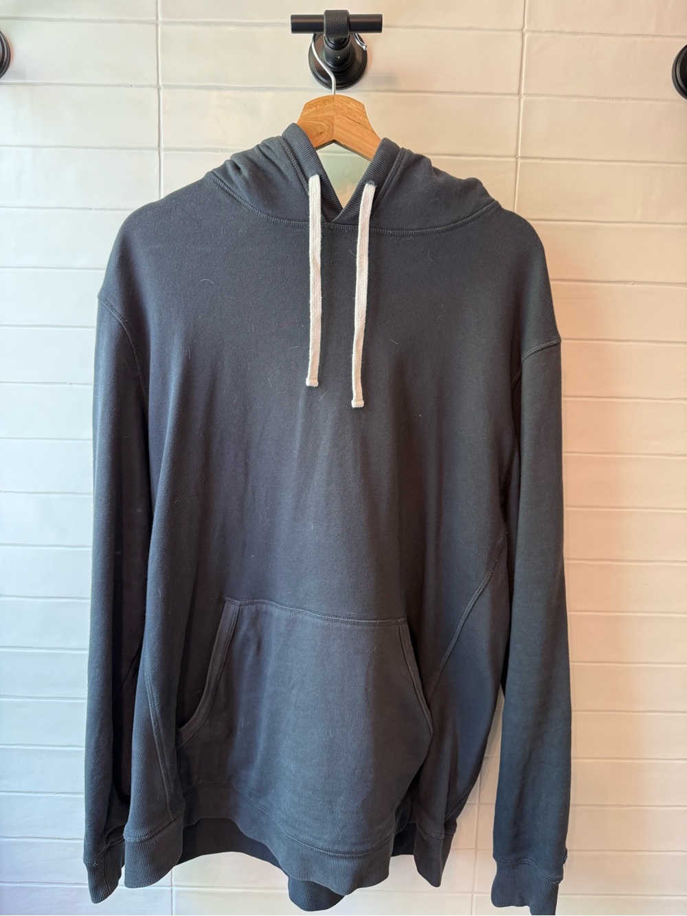 Taylor Stitch Men's Navy/Grey Hoodie Sweatshirt - Classic Pullover